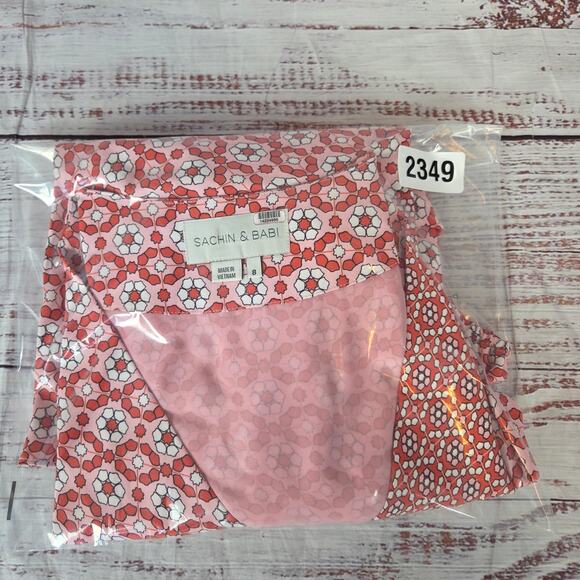 Anthropologie Sachin & Babi Pink Faux Wrap Blouse 8 w/ Tie Chic Dainty Ethereal - Picture 13 of 13